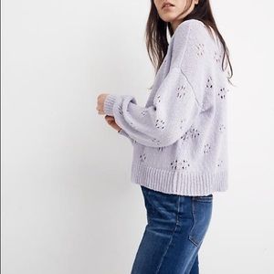 Madewell Floral Pointelle Pullover Sweater
